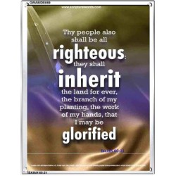 THE RIGHTEOUS SHALL INHERIT THE LAND   Scripture Wooden Frame   (GWABIDE 069)   