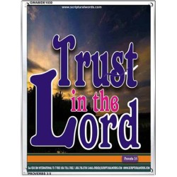 TRUST IN THE LORD   Christian Artwork Acrylic Glass Frame   (GWABIDE 1030)   "16X24"