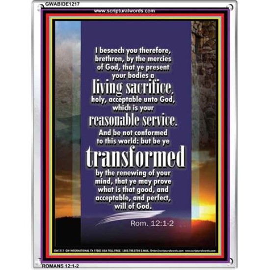 A LIVING SACRIFICE   Bible Verses Framed Art   (GWABIDE 1217)   