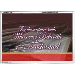 WHOSOEVER BELIEVETH   Custom Framed Scriptural ArtWork   (GWABIDE1296)   