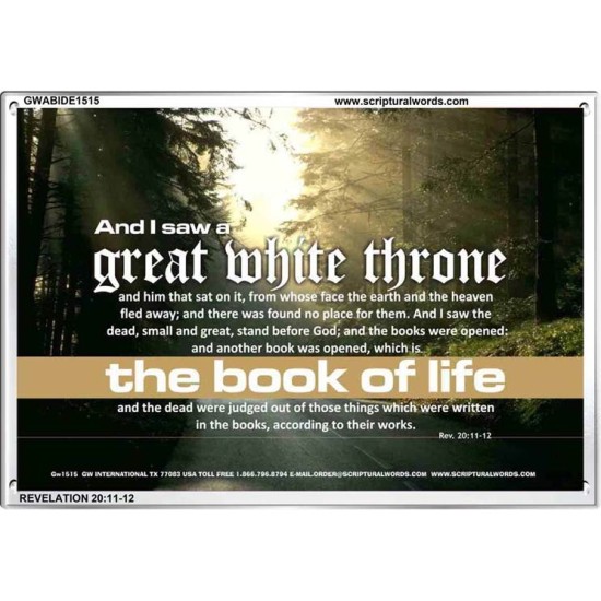 A GREAT WHITE THRONE   Inspirational Bible Verse Framed   (GWABIDE1515)   