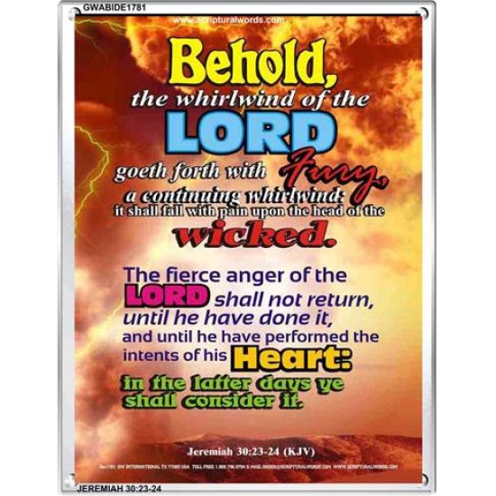 THE WHIRLWIND OF THE LORD   Bible Verses Wall Art Acrylic Glass Frame   (GWABIDE 1781)   