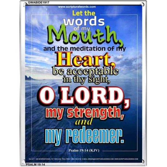 THE WORDS OF MY MOUTH   Bible Verse Frame for Home   (GWABIDE 1917)   