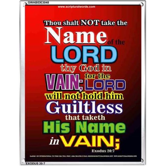 THE NAME OF THE LORD   Framed Scripture Art   (GWABIDE 3048)   