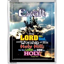 WORSHIP AT HIS HOLY HILL   Framed Bible Verse   (GWABIDE 3052)   