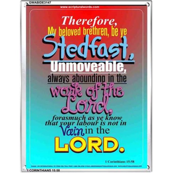 ABOUNDING IN THE WORK OF THE LORD   Inspiration Frame   (GWABIDE 3147)   