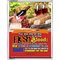 THE LIFE OF THE FLESH IS IN THE BLOOD   Christian Frame Wall Art   (GWABIDE 3163)   