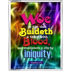 A TOWN WITH BLOOD?   Bible Verses Framed Art   (GWABIDE 3170)   "16X24"