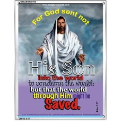 THE WORLD THROUGH HIM MIGHT BE SAVED   Bible Verse Frame Online   (GWABIDE 3195)   