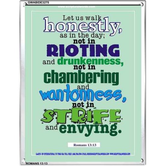 WALK HONESTLY   Christian Wall Dcor Frame   (GWABIDE 3275)   