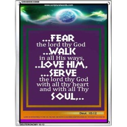 WITH ALL THY HEART   Scriptural Portrait Acrylic Glass Frame   (GWABIDE 3306B)   "16X24"