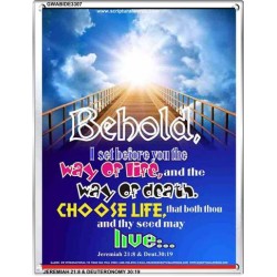 WAY OF LIFE   Biblical Art Acrylic Glass Frame   (GWABIDE 3307)   "16X24"