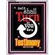 TURN TO YOU FOR A TESTIMONY   Framed Lobby Wall Decoration   (GWABIDE 3354)   