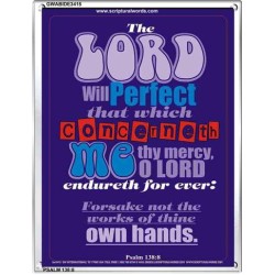 THE WORKS OF THINE OWN HANDS   Frame Bible Verse Online   (GWABIDE 3415)   