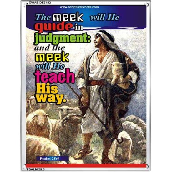 THE MEEK   Encouraging Bible Verse Framed   (GWABIDE 3482)   