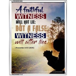 A FAITHFUL WITNESS   Encouraging Bible Verse Frame   (GWABIDE 3883)   "16X24"