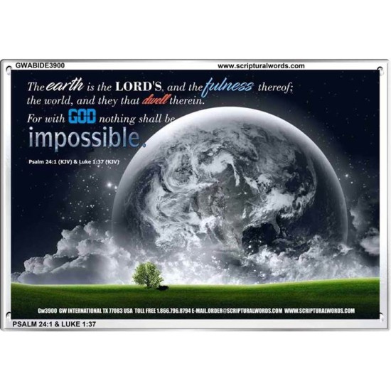 WITH GOD NOTHING SHALL BE IMPOSSIBLE   Contemporary Christian Print   (GWABIDE3900)   
