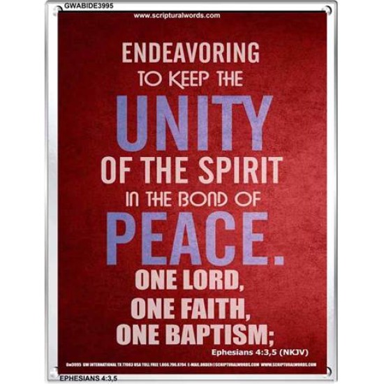 UNITY OF THE SPIRIT   Acrylic Glass Frame Scripture Art   (GWABIDE 3995)   