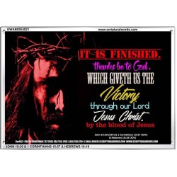 VICTORY BY THE BLOOD OF JESUS   Bible Scriptures on Love Acrylic Glass Frame   (GWABIDE4021)   