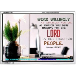 WORKING AS FOR THE LORD   Bible Verse Frame   (GWABIDE4356)   
