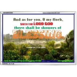 SHOWERS OF BLESSING   Unique Bible Verse Frame   (GWABIDE4404)   