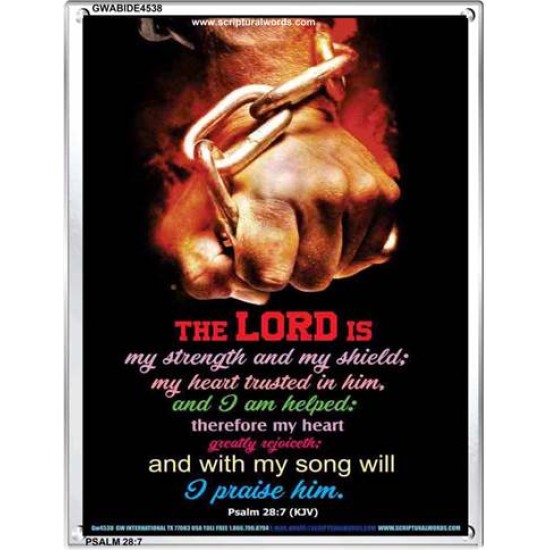 WITH MY SONG WILL I PRAISE HIM   Framed Sitting Room Wall Decoration   (GWABIDE 4538)   