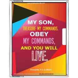 YOU WILL LIVE   Bible Verses Frame for Home   (GWABIDE 4788)   "16X24"