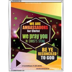 AMBASSADORS FOR CHRIST   Bible Verse Frame for Home   (GWABIDE 5159)   