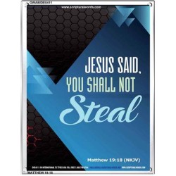 YOU SHALL NOT STEAL   Bible Verses Framed for Home Online   (GWABIDE 5411)   "16X24"