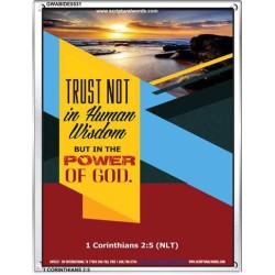 TRUST NOT IN HUMAN WISDOM   Christian Artwork Frame   (GWABIDE 5531)   "16X24"