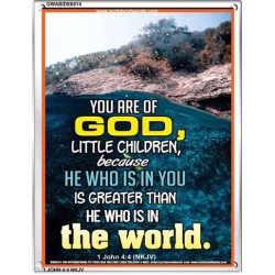 YOU ARE OF GOD   Bible Scriptures on Love frame   (GWABIDE 6514)   "16X24"