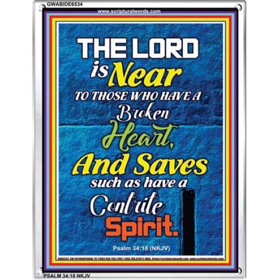 THE LORD IS NEAR   Bible Verse Acrylic Glass Frame   (GWABIDE 6534)   