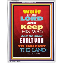 WAIT ON THE LORD   Bible Verses Wall Art Acrylic Glass Frame   (GWABIDE 6535)   "16X24"