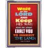 WAIT ON THE LORD   Bible Verses Wall Art Acrylic Glass Frame   (GWABIDE 6535)   "16X24"