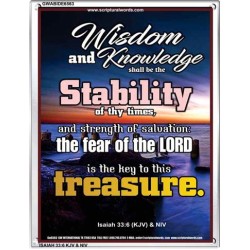 WISDOM AND KNOWLEDGE   Bible Verses    (GWABIDE 6563)   "16X24"