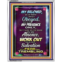 WORK OUT YOUR SALVATION   Christian Quote Frame   (GWABIDE 6777)   "16X24"