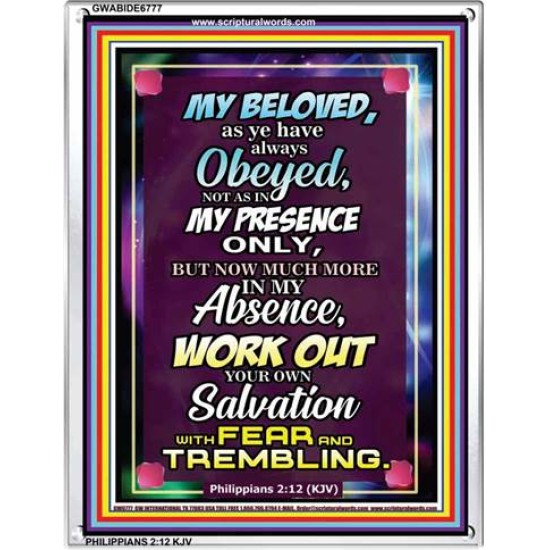 WORK OUT YOUR SALVATION   Christian Quote Frame   (GWABIDE 6777)   