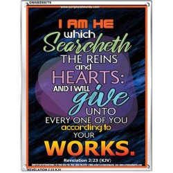 ACCORDING TO YOUR WORKS   Frame Bible Verse   (GWABIDE 6778)   "16X24"