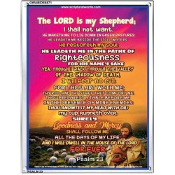 THE LORD IS MY SHEPHERD   Bible Verse Acrylic Glass Frame   (GWABIDE 6871)   