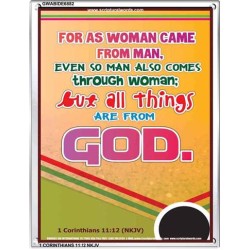 ALL THINGS ARE FROM GOD   Scriptural Portrait Wooden Frame   (GWABIDE 6882)   