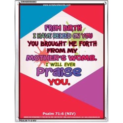 YOU BROUGHT ME FROM MY MOTHERS WOMB   Biblical Art Acrylic Glass Frame    (GWABIDE 6883)   "16X24"