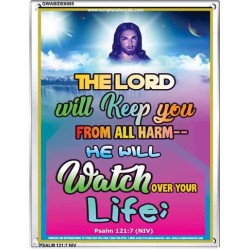 THE LORD WILL KEEP YOU   Bible Verses Wall Art Acrylic Glass Frame   (GWABIDE 6885)   