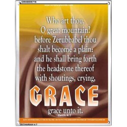 WHO ART THOU O GREAT MOUNTAIN   Bible Verse Frame Online   (GWABIDE 716)   "16X24"