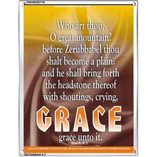 WHO ART THOU O GREAT MOUNTAIN   Bible Verse Frame Online   (GWABIDE 716)   