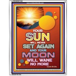 YOUR SUN WILL NEVER SET   Frame Bible Verse Online   (GWABIDE 7249)   "16X24"