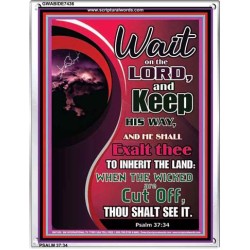 WAIT ON THE LORD   Framed Bible Verse Online   (GWABIDE 7436)   "16X24"