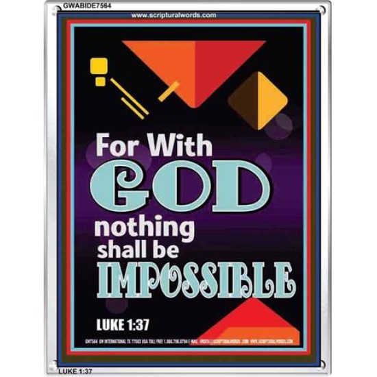 WITH GOD NOTHING SHALL BE IMPOSSIBLE   Frame Bible Verse   (GWABIDE 7564)   