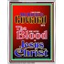 MY HOUSE IS COVERED BY THE BLOOD OF JESUS   Framed Hallway Wall Decoration   (GWABIDE 7694)   "16X24"