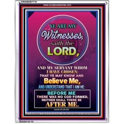 YE ARE MY WITNESSES   Custom Framed Bible Verse   (GWABIDE 7718)   "16X24"