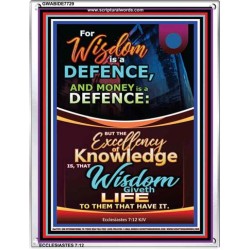 WISDOM A DEFENCE   Bible Verses Framed for Home   (GWABIDE 7729)   "16X24"